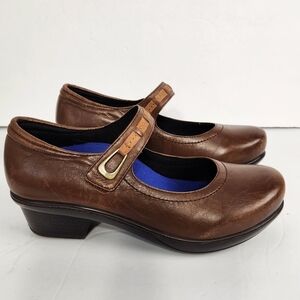 ABEO 24/7 Candace Mary Jane Brown 7  Leather Slip Resistant Comfort Orthotic